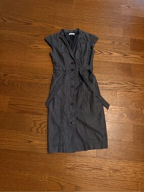 Calvin Klein Charcoal Sleeveless Button-Front Sheath Dress